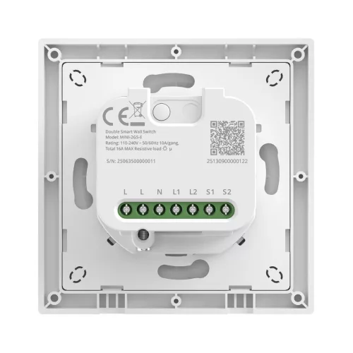 SONOFF Orb-MW2 2-Gang Matter over Wi-Fi Smart Switch – dual-channel switch, Wi-Fi, Matter, white (MINI-2GS-E)