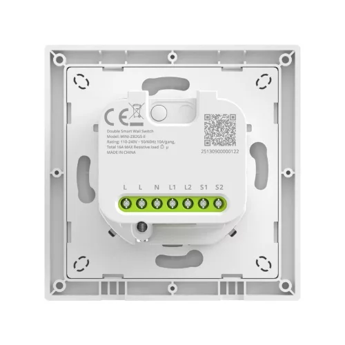 SONOFF Orb-ZBW2 2-Gang Zigbee Smart Switch – 2-gang, phase+neutral switch, Zigbee, white (MINI-ZB2GS-E)
