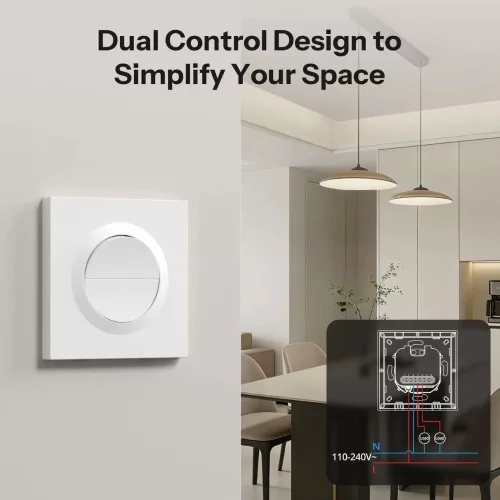 SONOFF Orb-ZBW2 2-Gang Zigbee Smart Switch – 2-gang, phase+neutral switch, Zigbee, white (MINI-ZB2GS-E)