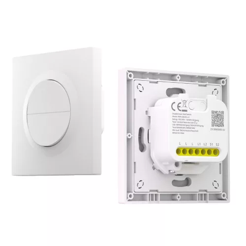 SONOFF Orb-ZBW2L 2-Gang Zigbee Smart Switch (No Neutral) – dual-channel, live-wire only switch, Zigbee, white (MINI-ZB2GS-L-E)