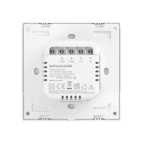 Sonoff NSPanel WHITE 2-gang smart WiFi wall switch with LED panel, thermostat and smart scene switch feature