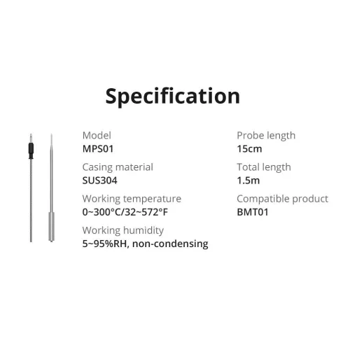 Sonoff BMT01 smart BBQ thermometer expansion kit (2 pcs extra probes)