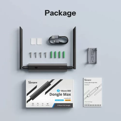 SONOFF Z-Wave 800 PoE Dongle Max – Z-Wave LR network adapter, Wi-Fi, PoE, USB, grey (Dongle-MZG23)