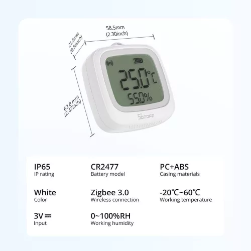 SONOFF SNZB-02WD IP65 Zigbee LCD Smart Temperature Humidity Sensor