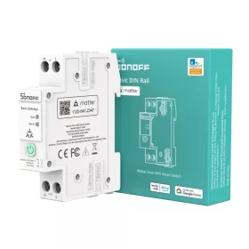   Sonoff Basic DIN Rail – Smart DIN-rail mountable 32A relay module with energy monitoring, WiFi, Bluetooth, Matter (BASIC-1GSP)