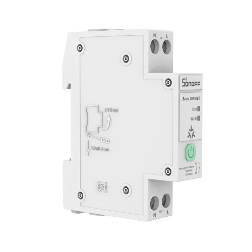 Sonoff Basic DIN Rail – Smart DIN-rail mountable 32A relay module with energy monitoring, WiFi, Bluetooth, Matter (BASIC-1GSP)