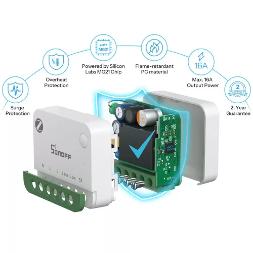 Sonoff MINI ONE PM – Relay module, 1‑circuit, with energy monitoring, Zigbee, Bluetooth (MINI-ZB1GSP)