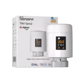   Sonoff TRV Gen2 – Thermostatic radiator valve with IPS display, Zigbee, Bluetooth, white (TRV-ZBT)