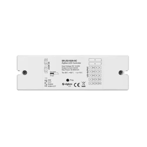 Sunricher 4-in-1 Zigbee RGBW / RGB CCT LED controller 4A/CH, DC12/24V  (SR-ZG1029-5C)