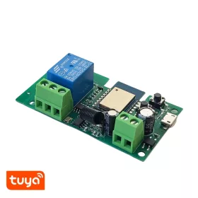   TuyaSmart 1CH 5V-32V AC/DC  – One-gang, Wi-Fi, RF, smart relay with NO/NC contacts