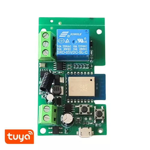 TuyaSmart 1CH 5V-32V AC/DC  – One-gang, Wi-Fi, RF, smart relay with NO/NC contacts