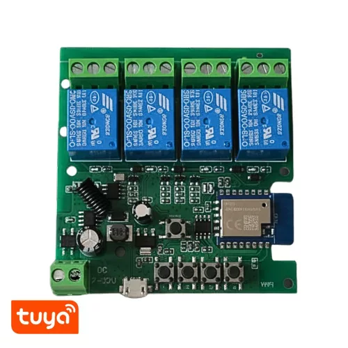 TuyaSmart 4CH 5V-32V AC/DC – Four-gang, Wi-Fi , RF, smart relay with NO/NC contacts