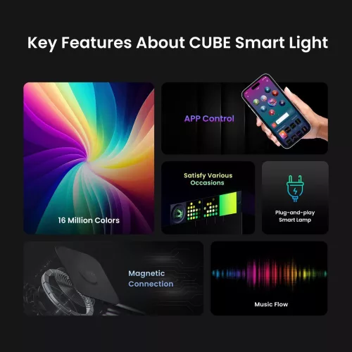 Yeelight Cube Smart Lamp - MATRIX Base, an RGB LED light for gamers and decoraton - base module (YLFWD-0010)